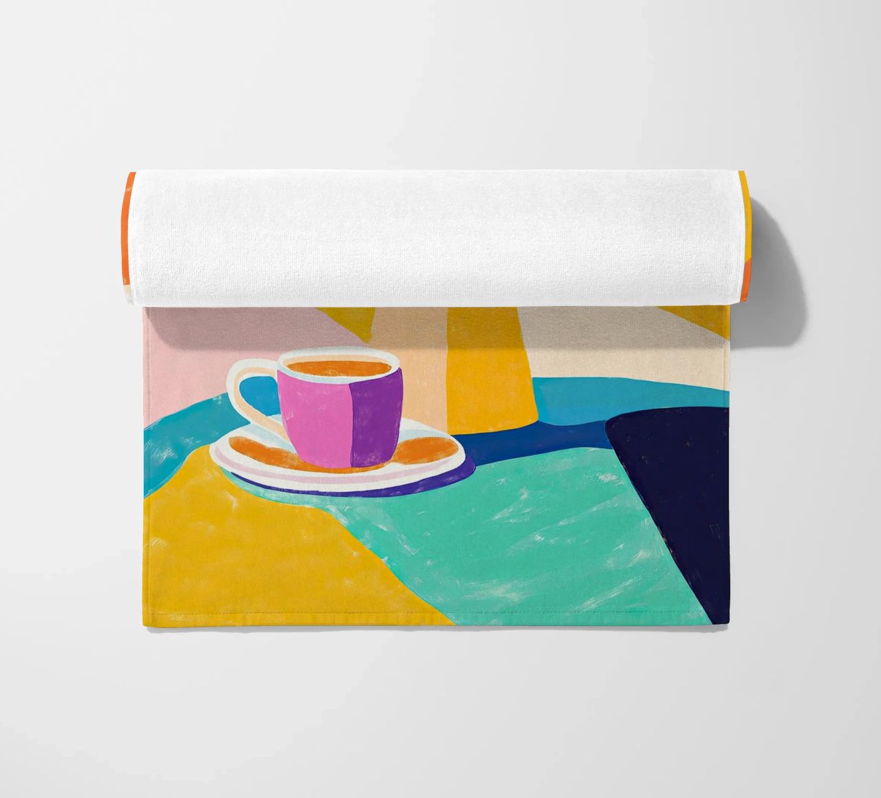 Caffè colorato telo mare da Nikis Art Studio