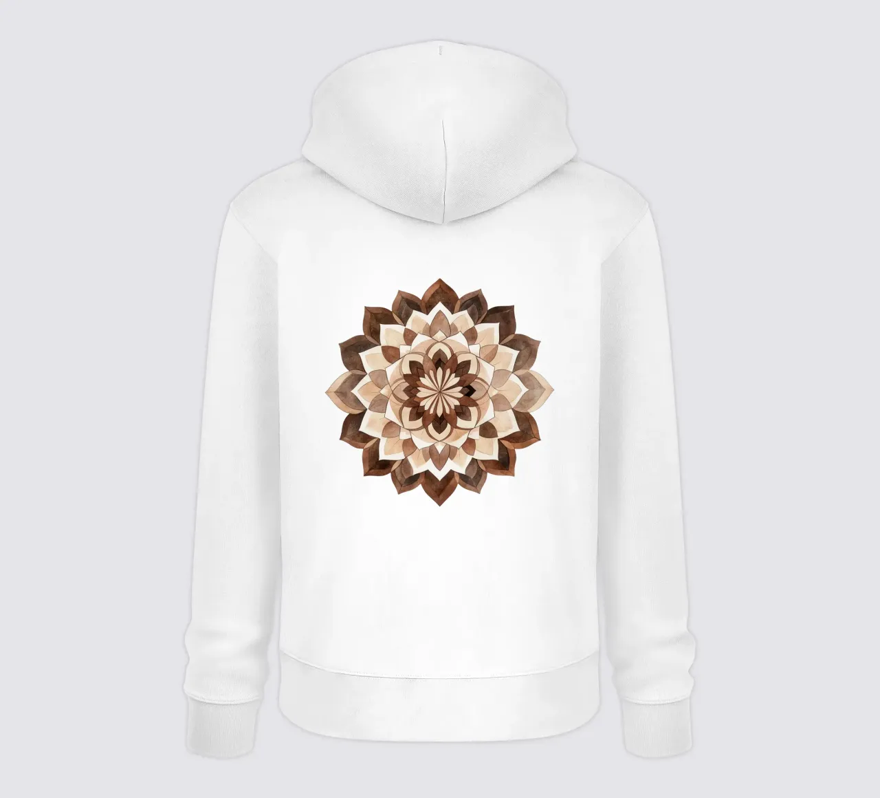Mandala di moka ad acquerello felpa con cappuccio da Spiritual Touch
