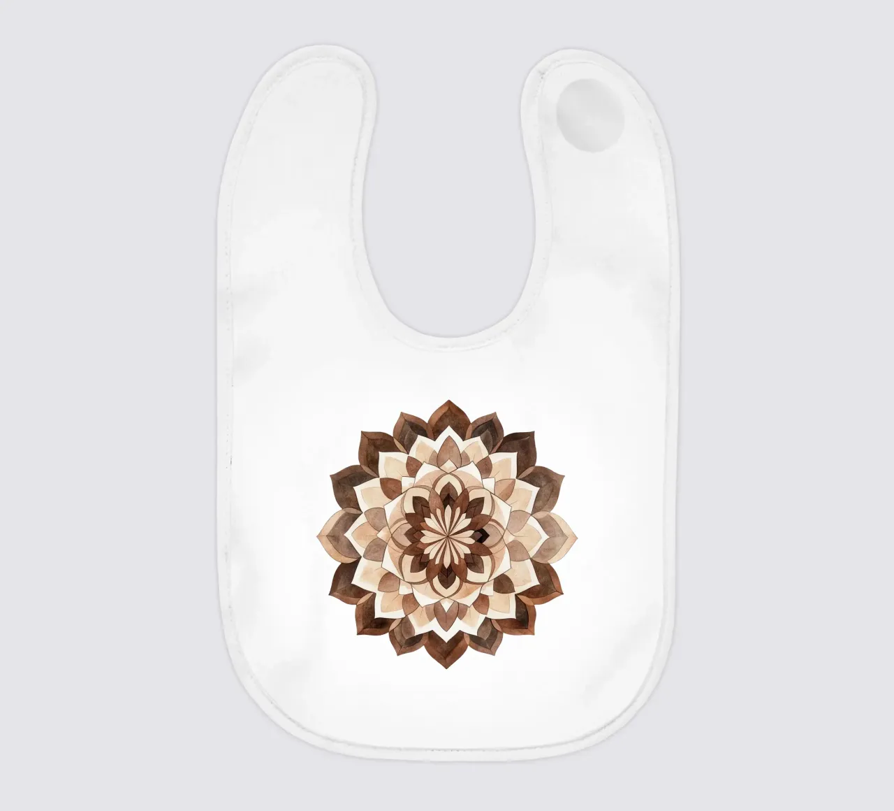 Mandala di moka ad acquerello bavaglino da Spiritual Touch