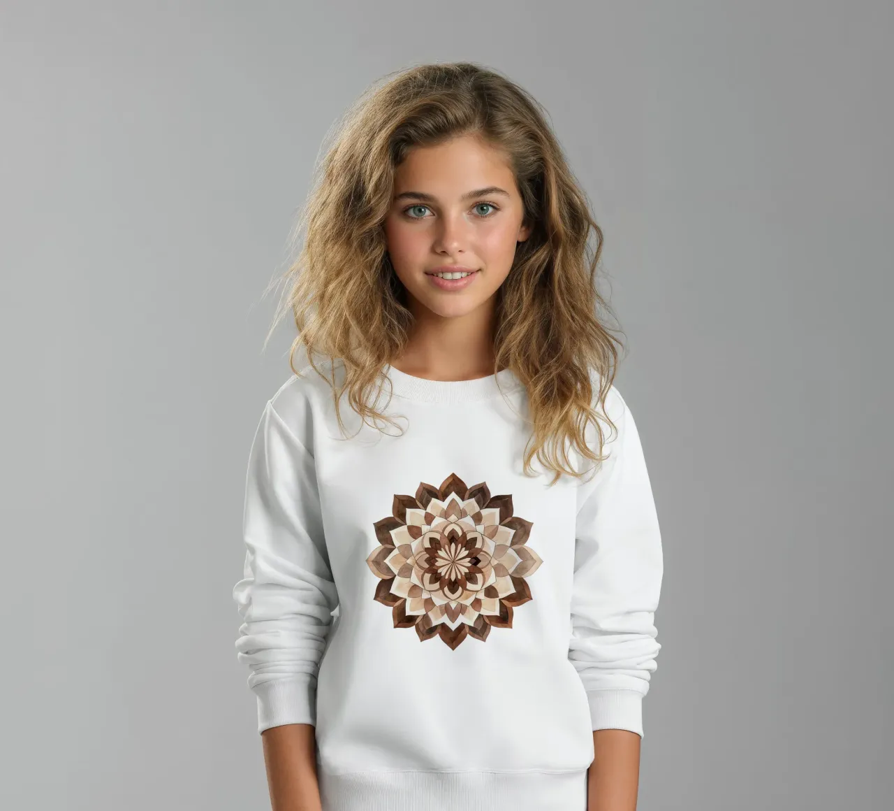 Mandala di moka ad acquerello felpa bambino da Spiritual Touch