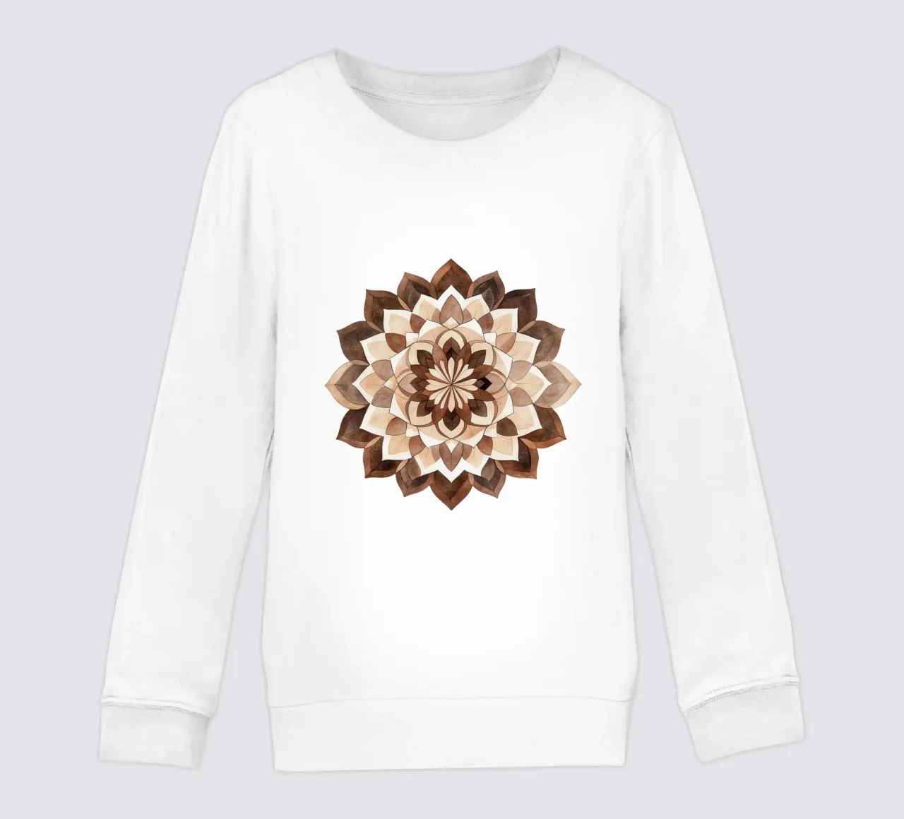 Mandala di moka ad acquerello felpa bambino da Spiritual Touch