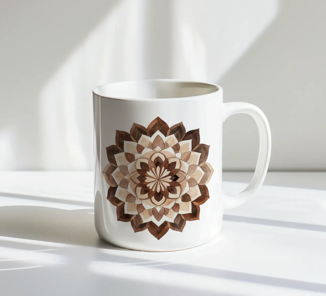 Mandala di moka ad acquerello tazza in ceramica da Spiritual Touch