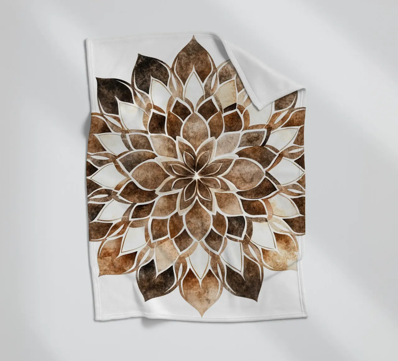 Mandala di moka ad acquerello coperta in pile da Spiritual Touch