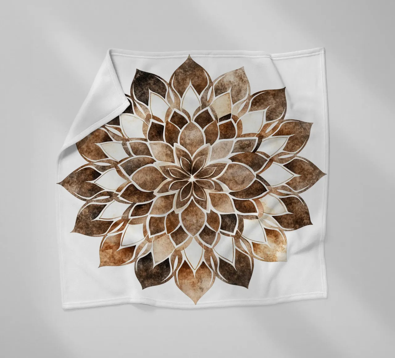 Mandala di moka ad acquerello coperta in pile da Spiritual Touch