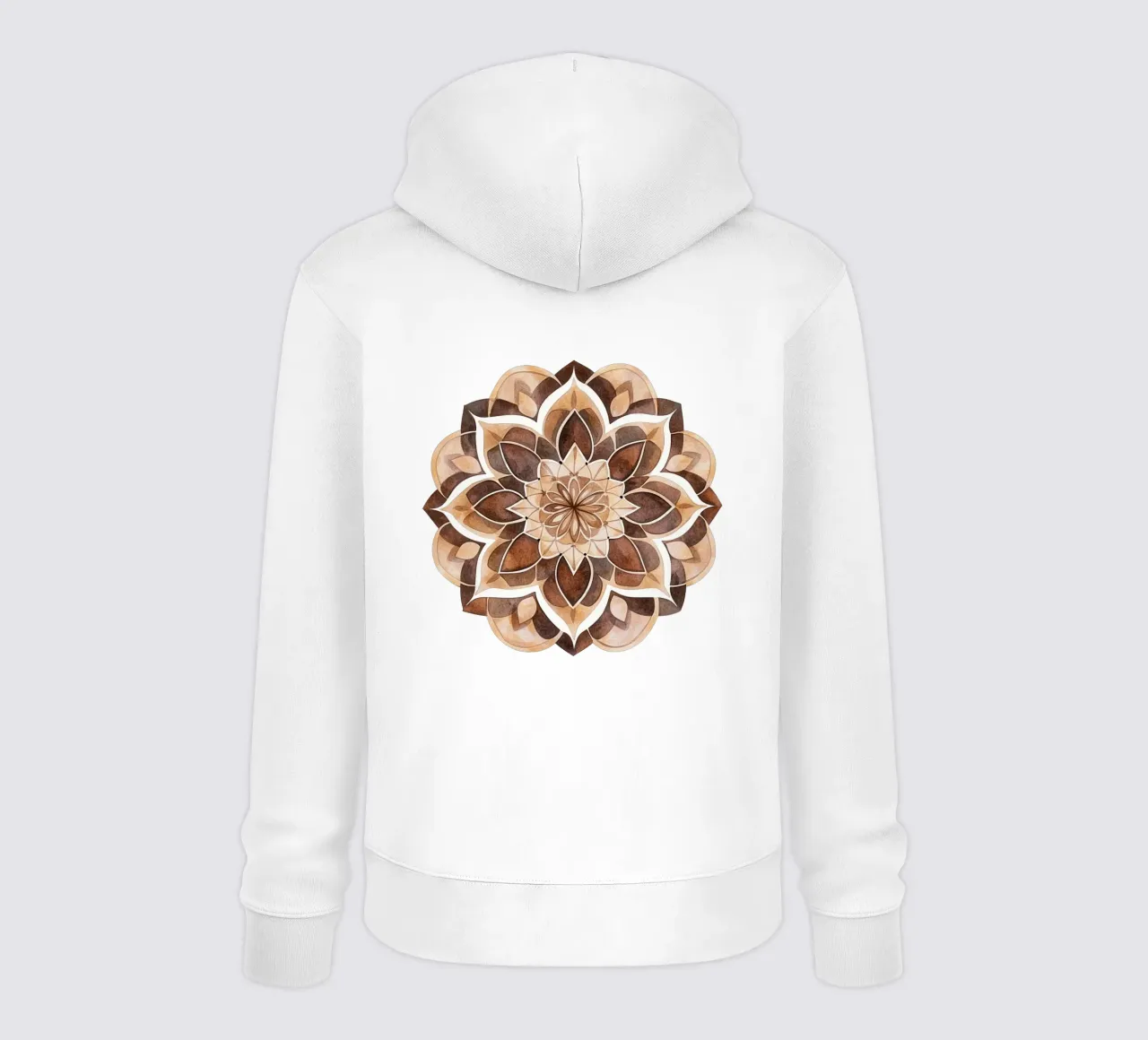 Mandala di moka ad acquerello felpa con cappuccio da Spiritual Touch