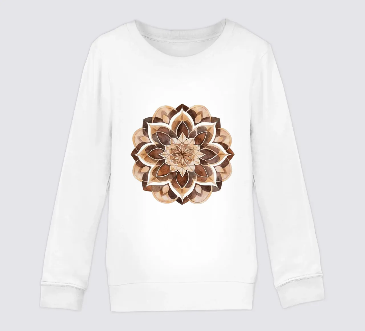 Mandala di moka ad acquerello felpa bambino da Spiritual Touch