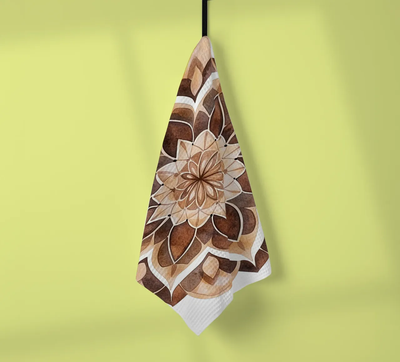 Mandala di moka ad acquerello canovaccio da cucina da Spiritual Touch