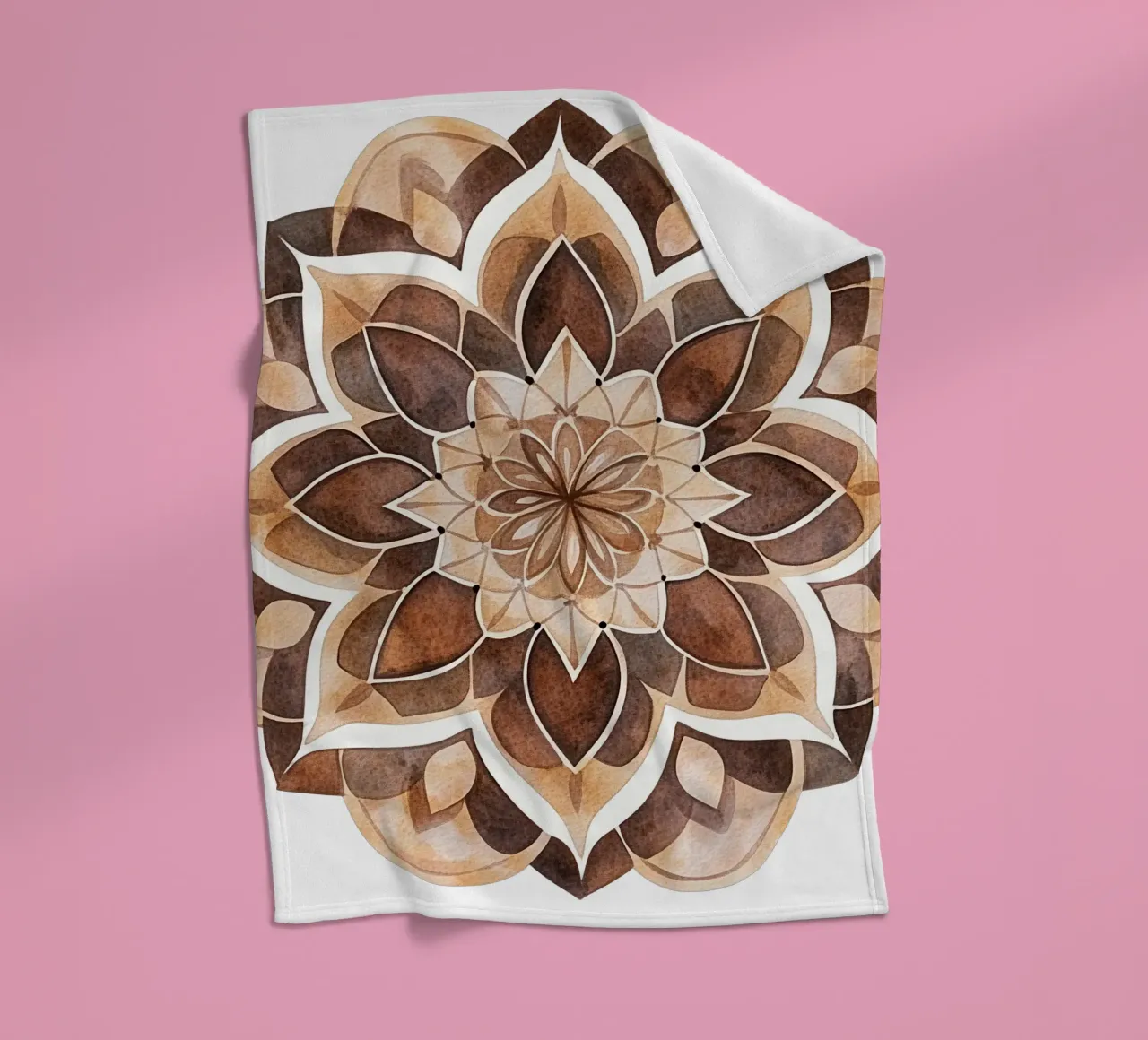 Mandala di moka ad acquerello coperta in pile da Spiritual Touch