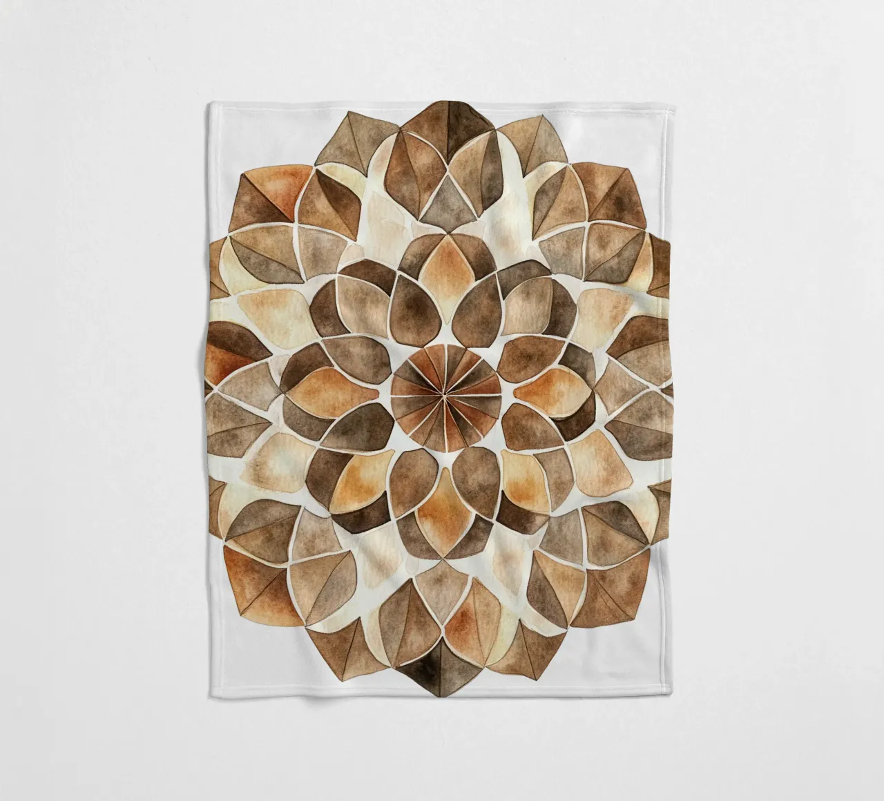 Mandala di moka ad acquerello coperta in pile da Spiritual Touch