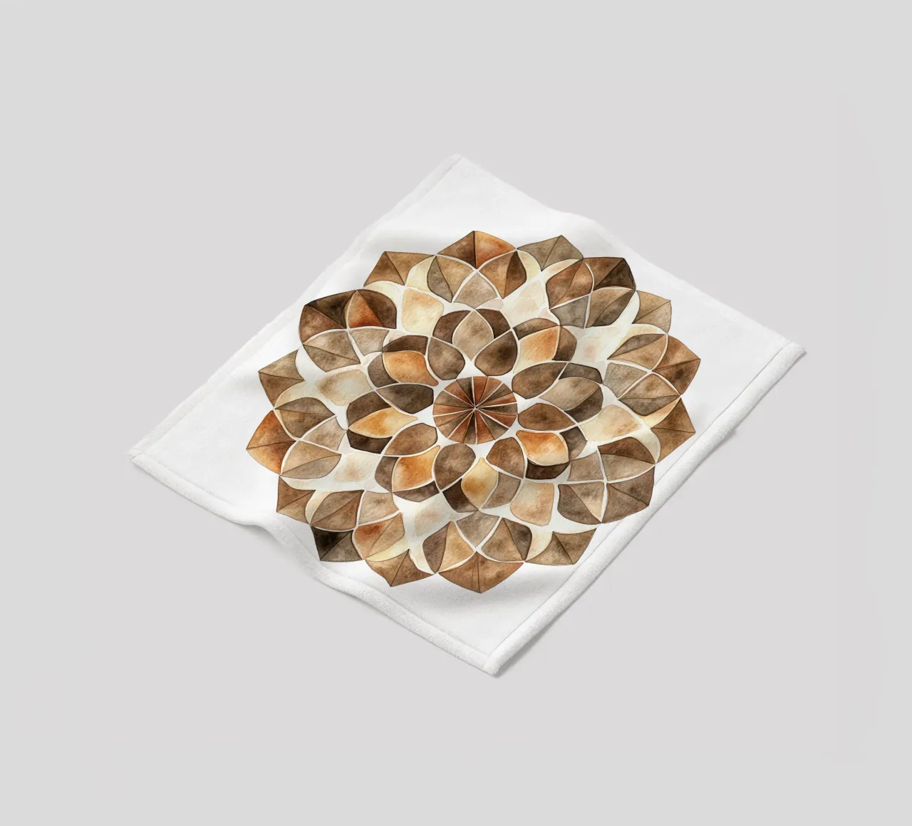 Mandala di moka ad acquerello coperta in pile da Spiritual Touch