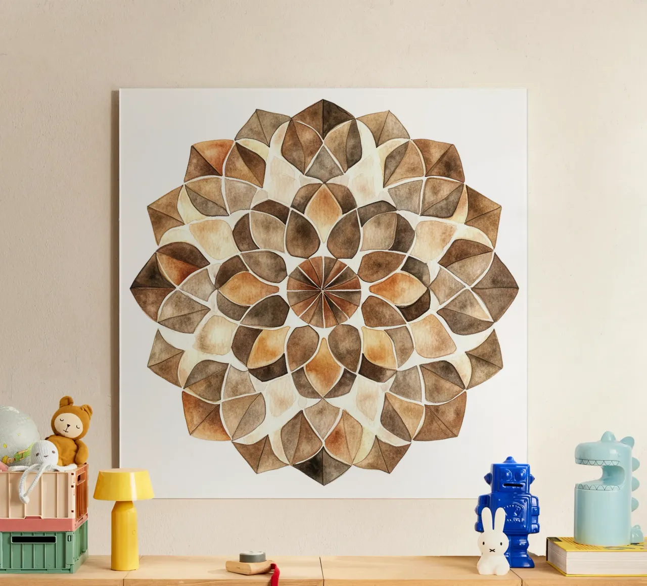 Mandala di moka ad acquerello plexiglass da Spiritual Touch