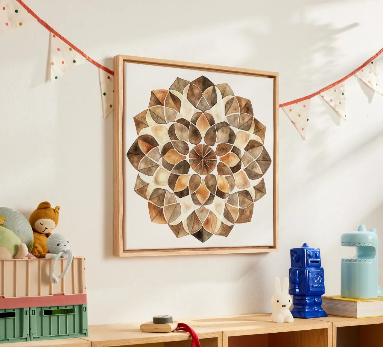 Watercolour Mocha Mandala canvas by Spiritual Touch