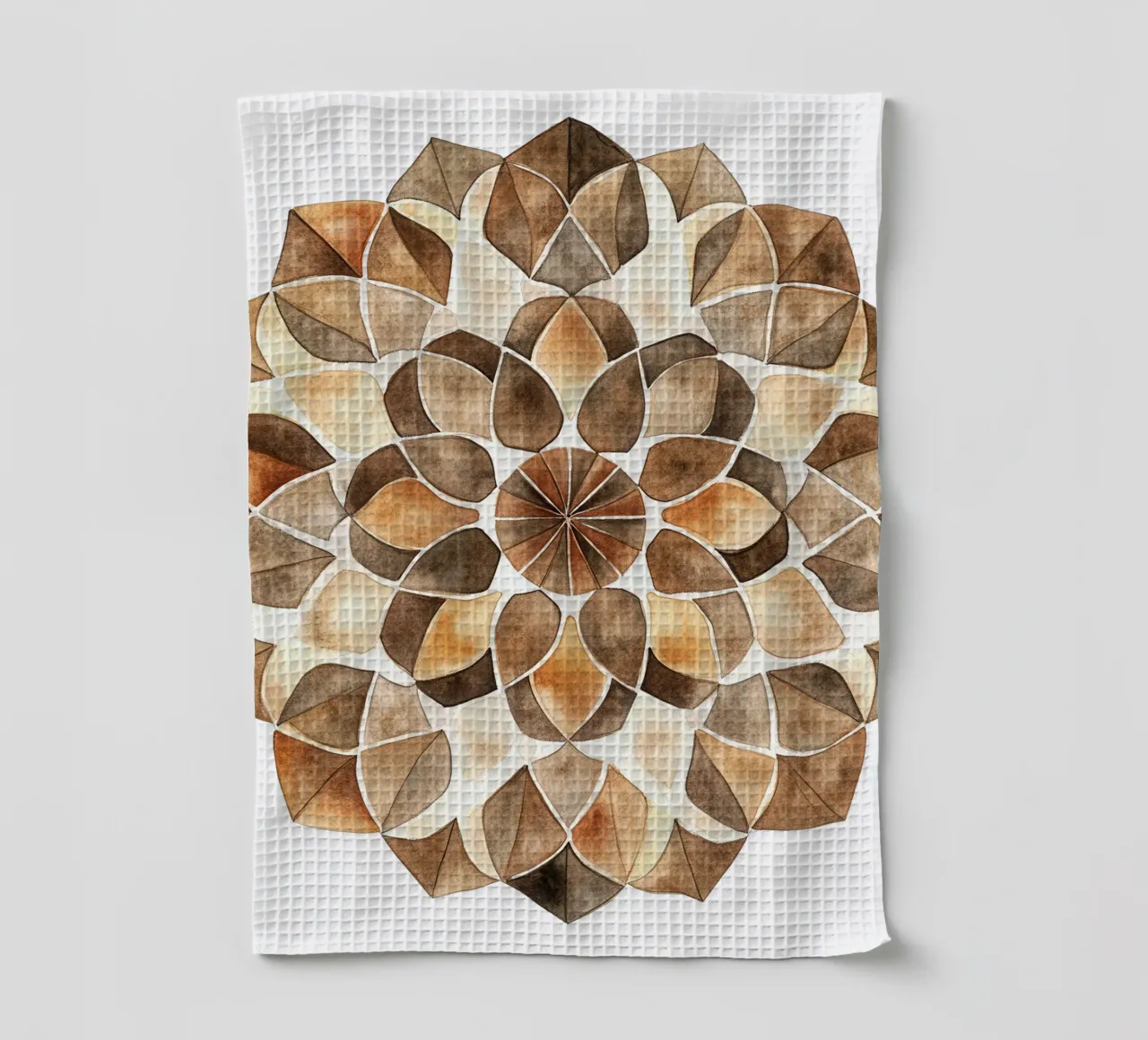 Mandala di moka ad acquerello canovaccio da cucina da Spiritual Touch