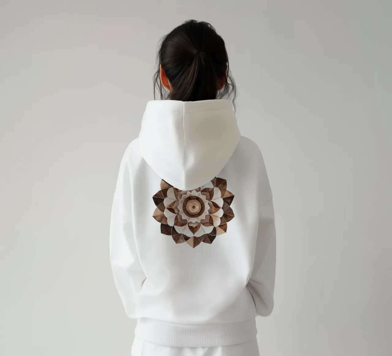Mandala di moka ad acquerello felpa con cappuccio da Spiritual Touch