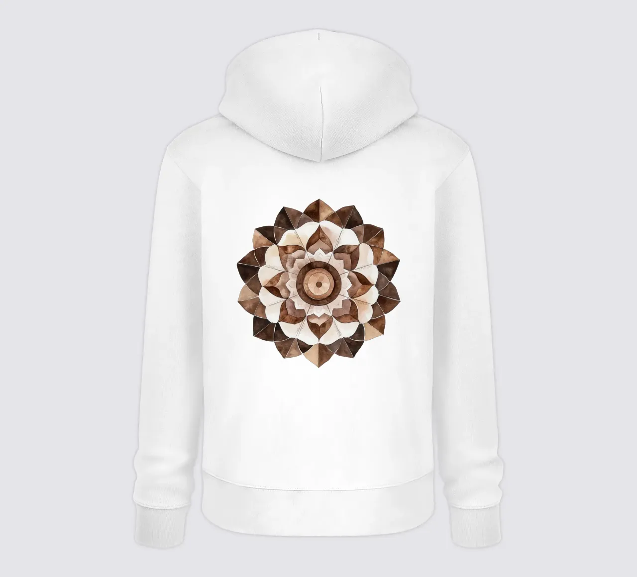 Mandala di moka ad acquerello felpa con cappuccio da Spiritual Touch