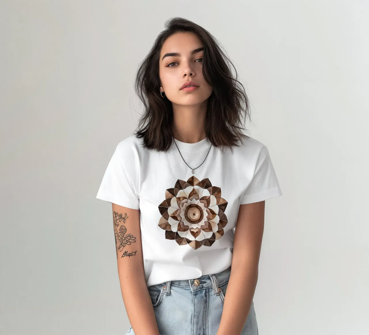 Mandala di moka ad acquerello t-shirt da Spiritual Touch