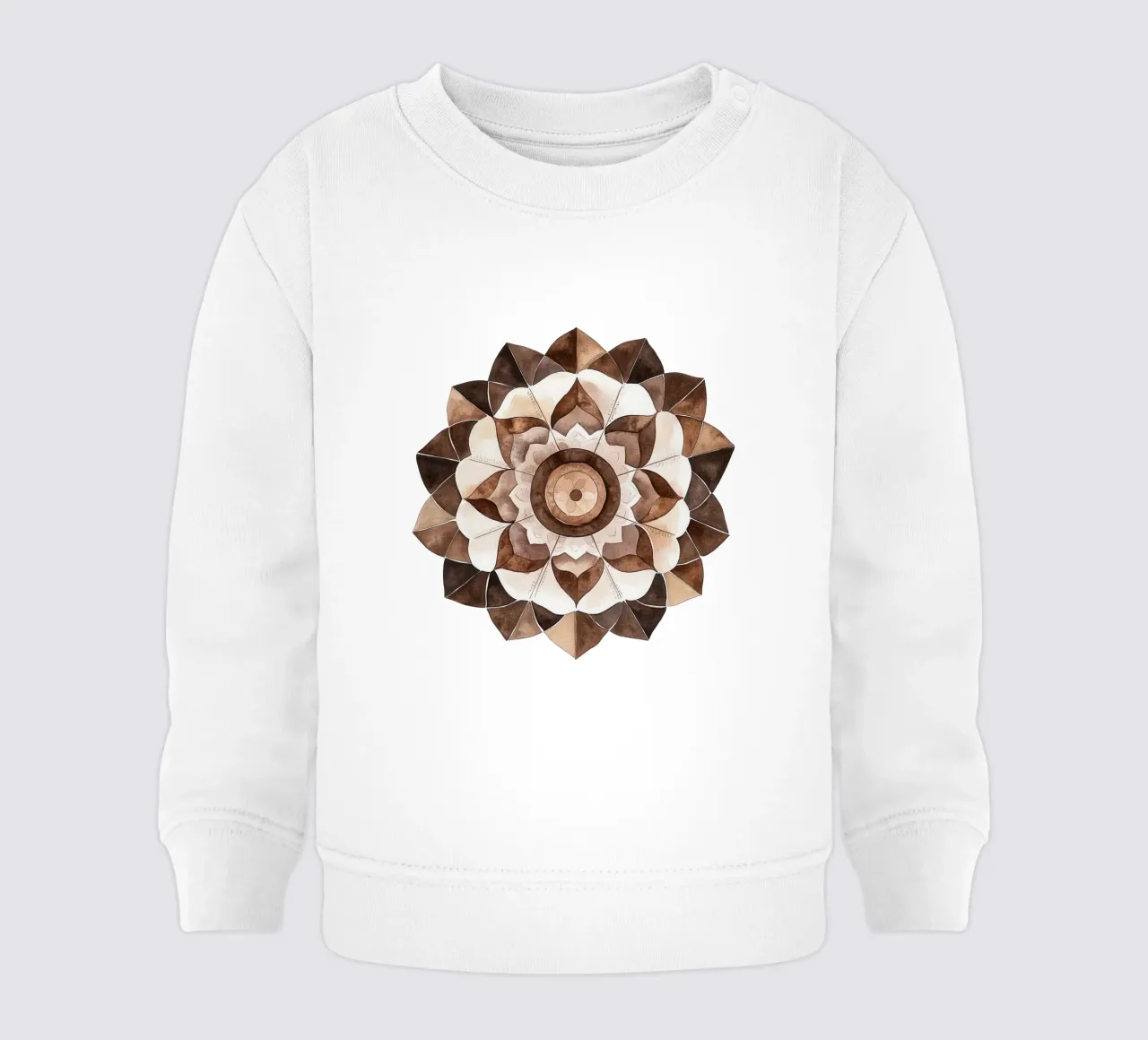 Mandala di moka ad acquerello felpa neonato da Spiritual Touch