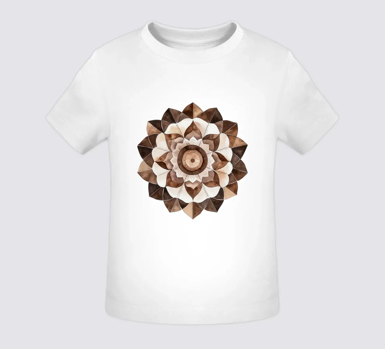 Mandala di moka ad acquerello maglietta neonato da Spiritual Touch