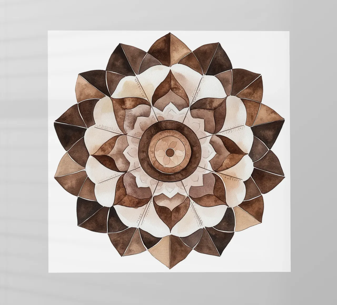 Mandala di moka ad acquerello pellicola backlit da Spiritual Touch