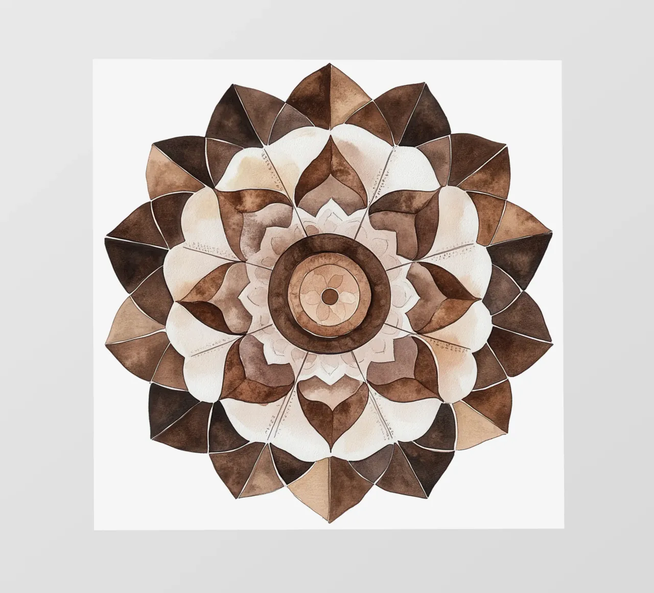 Mandala di moka ad acquerello pellicola backlit da Spiritual Touch