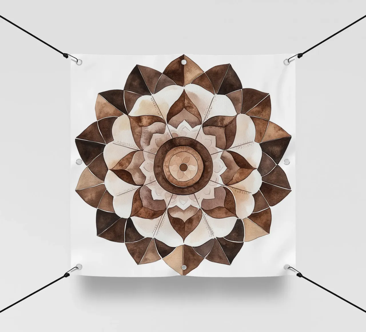 Mandala di moka ad acquerello telo in pvc da Spiritual Touch