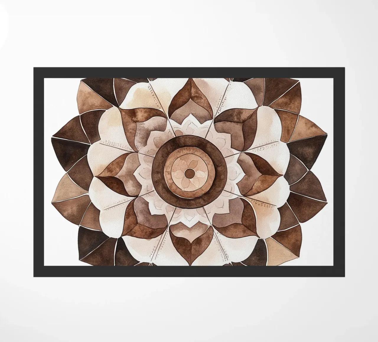 Mandala di moka ad acquerello zerbino da Spiritual Touch
