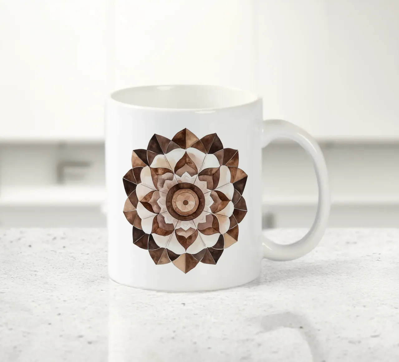 Mandala di moka ad acquerello tazza in ceramica da Spiritual Touch