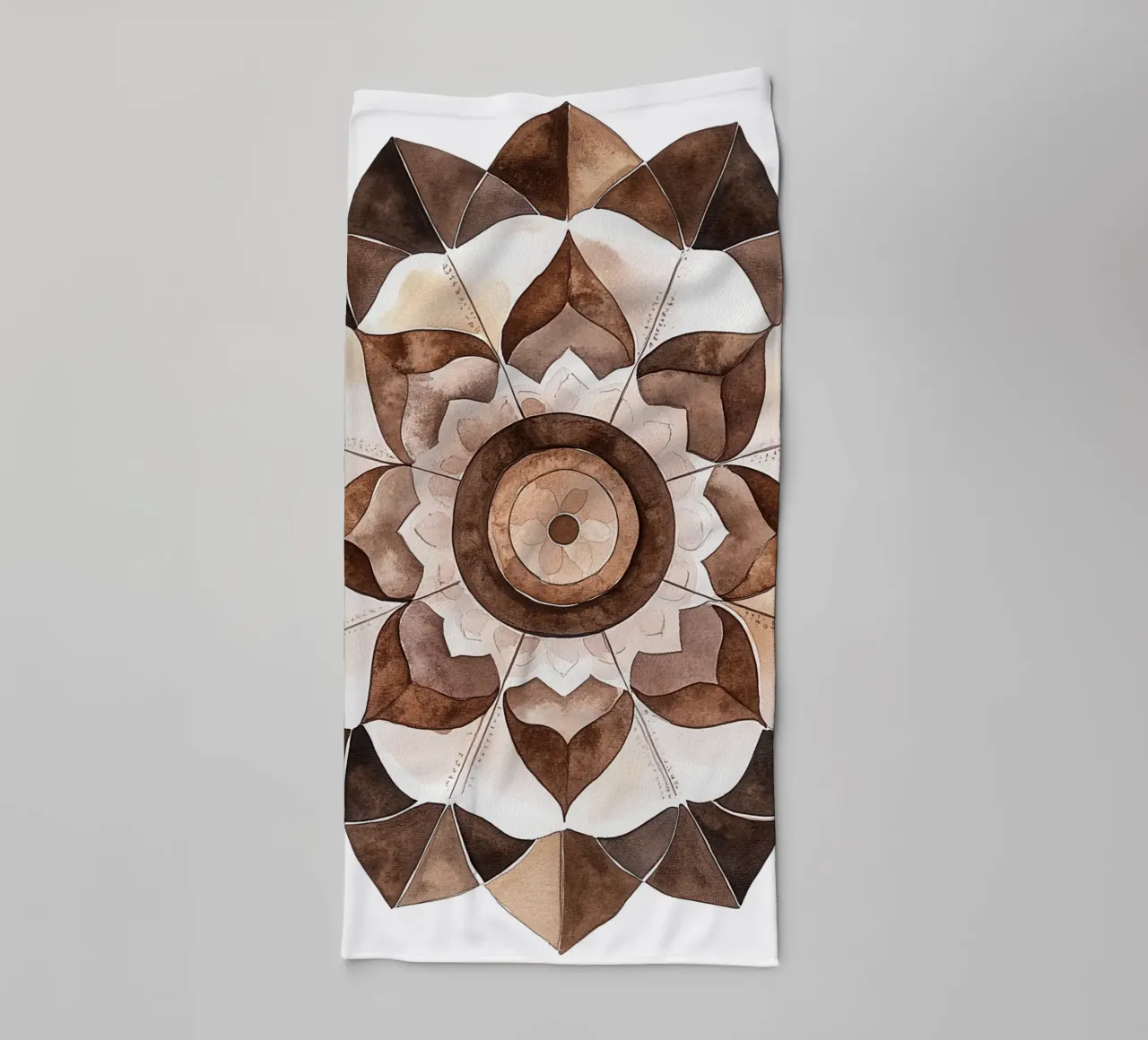 Mandala di moka ad acquerello asciugamano da bagno da Spiritual Touch