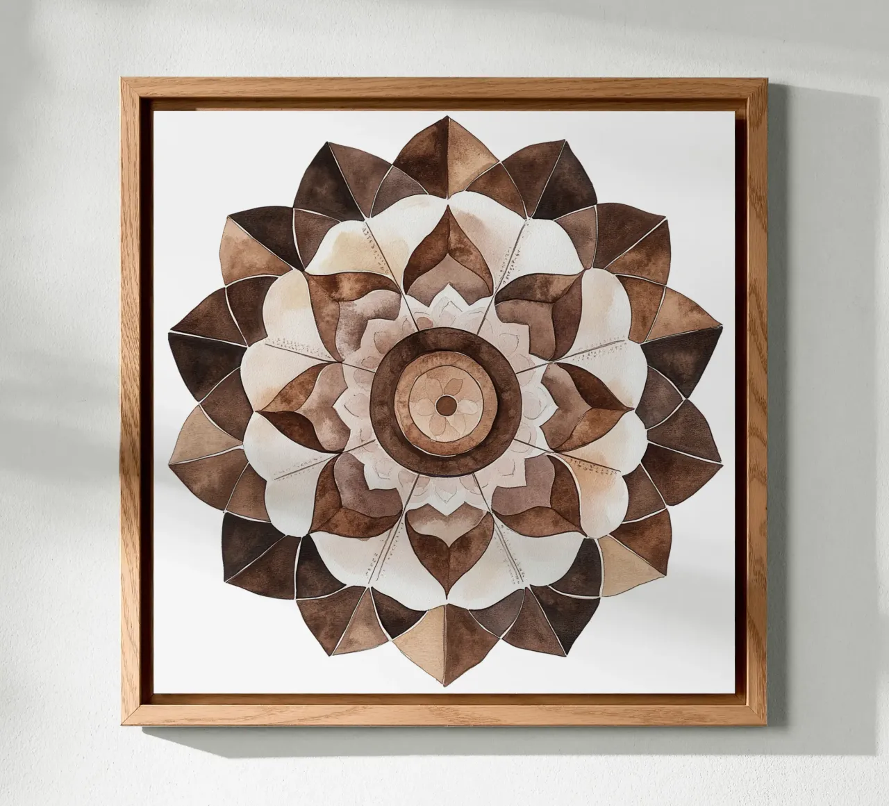 Mandala di moka ad acquerello alluminio dibond da Spiritual Touch
