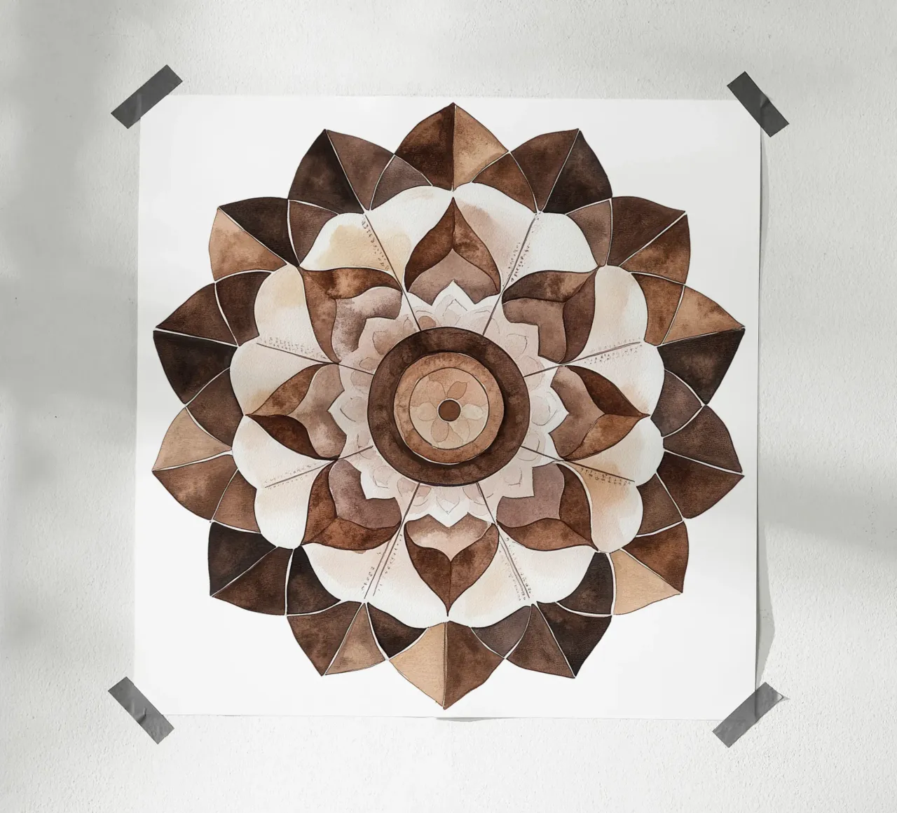 Mandala di moka ad acquerello carta hahnemühle da Spiritual Touch