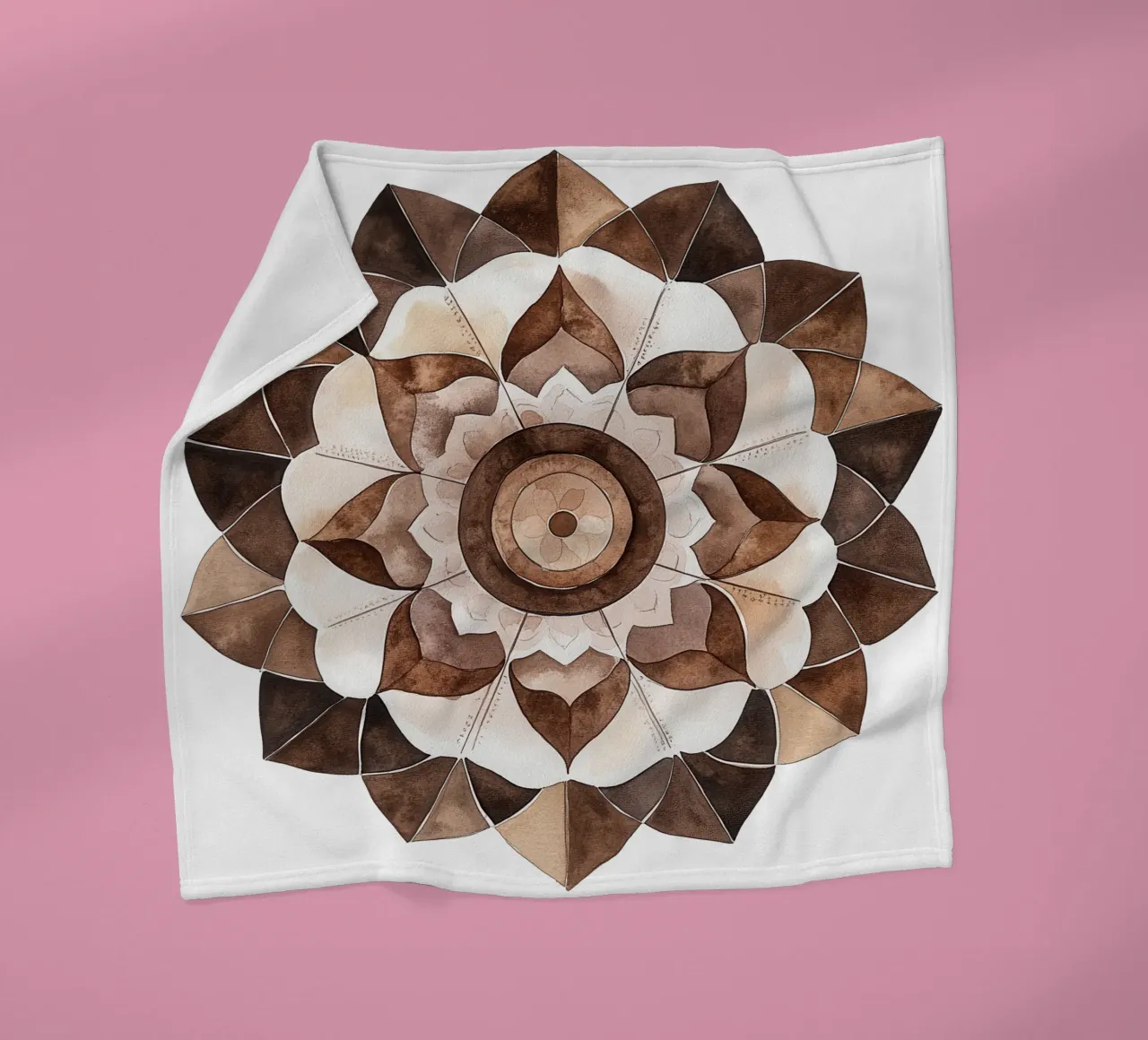 Mandala di moka ad acquerello coperta in pile da Spiritual Touch