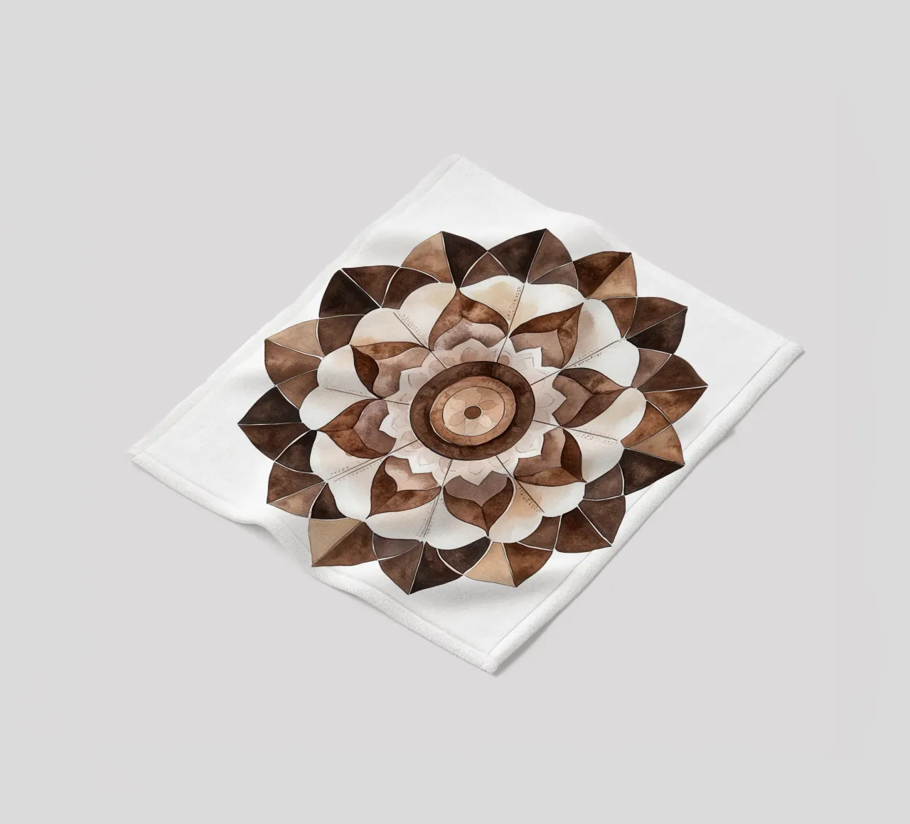 Mandala di moka ad acquerello coperta in pile da Spiritual Touch