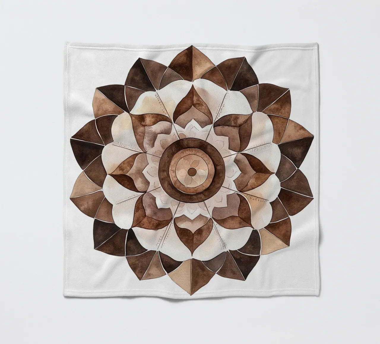 Mandala di moka ad acquerello coperta in pile da Spiritual Touch
