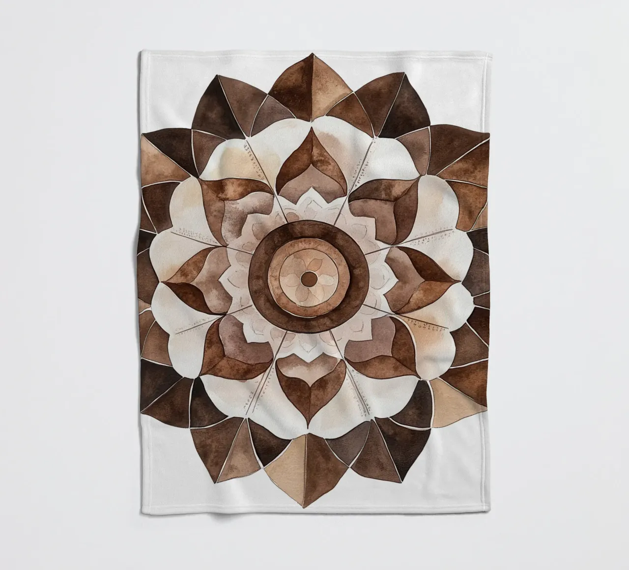Mandala di moka ad acquerello coperta in pile da Spiritual Touch