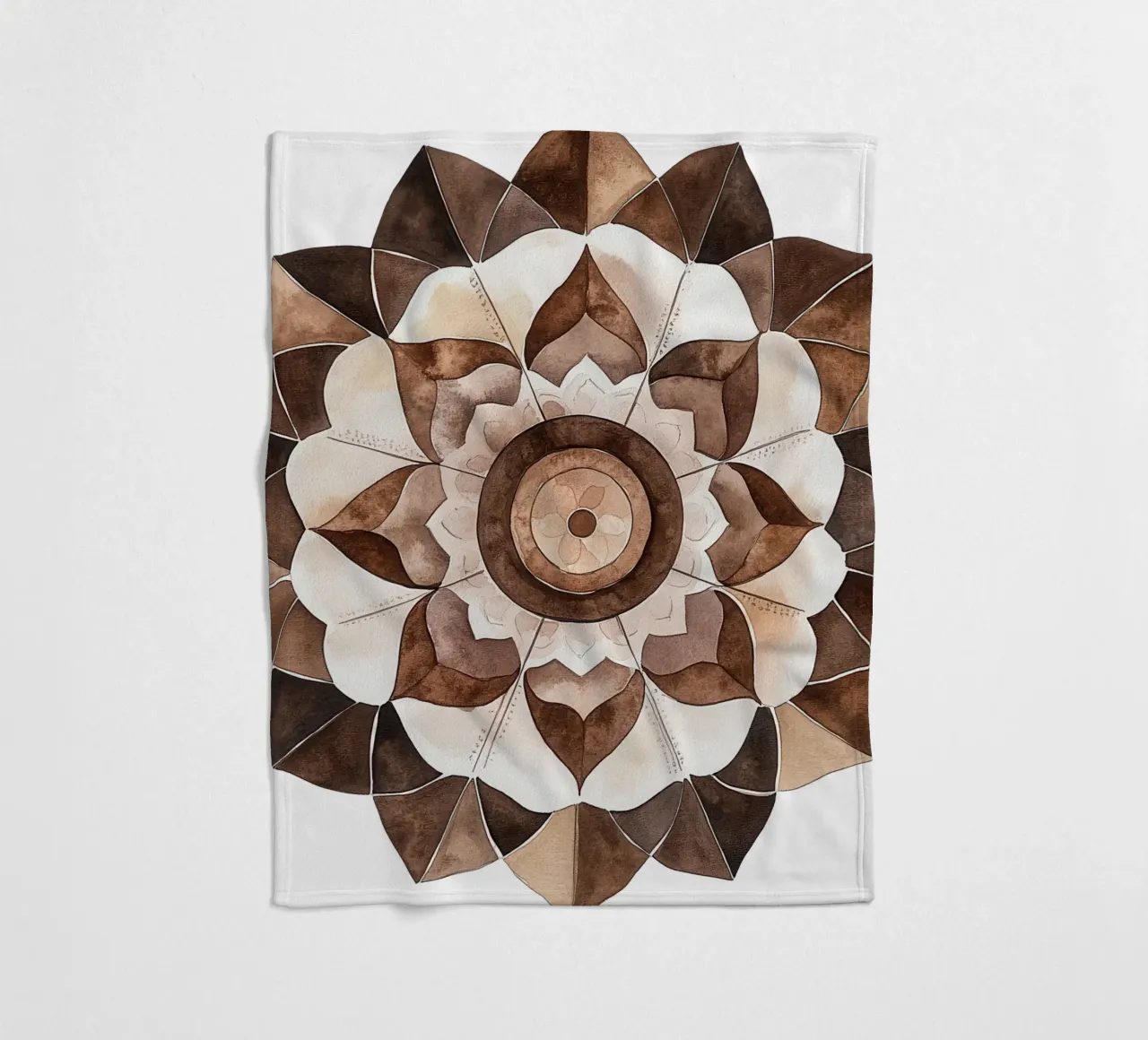 Mandala di moka ad acquerello coperta in pile da Spiritual Touch