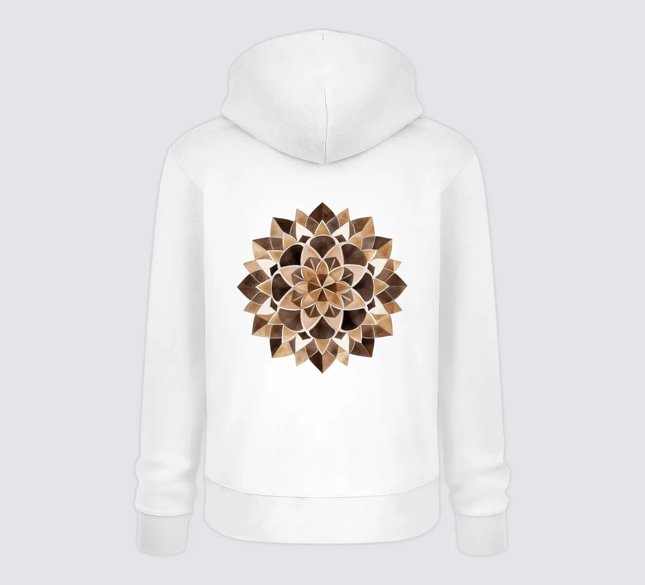 Mandala di moka ad acquerello felpa con cappuccio da Spiritual Touch