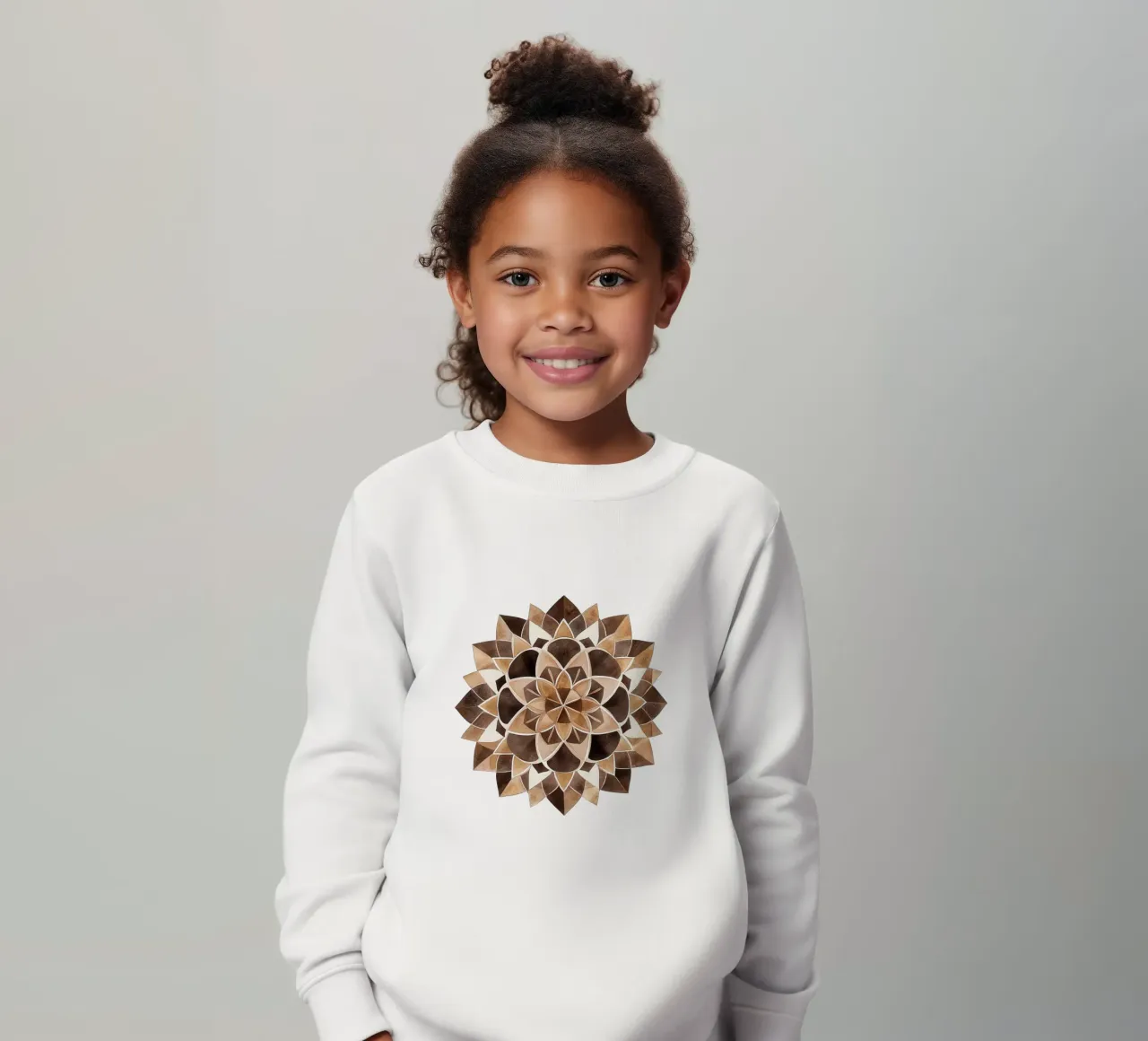 Mandala di moka ad acquerello felpa bambino da Spiritual Touch