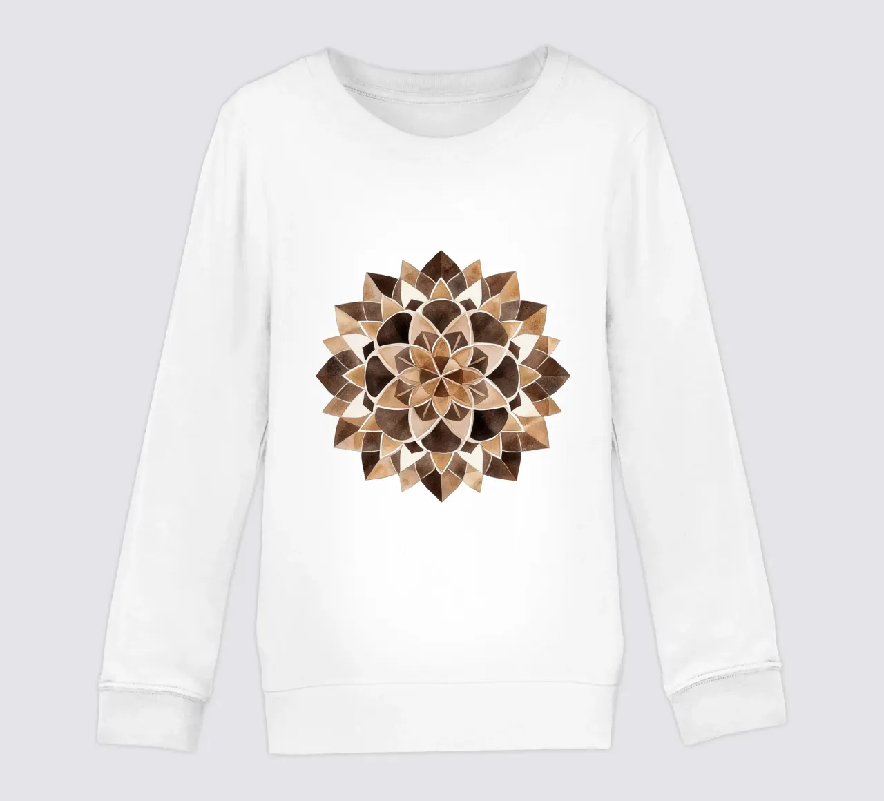 Mandala di moka ad acquerello felpa bambino da Spiritual Touch