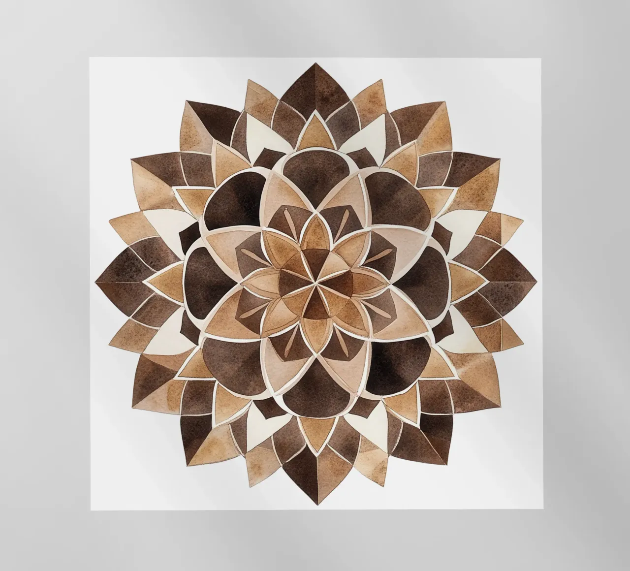 Mandala di moka ad acquerello pellicola backlit da Spiritual Touch