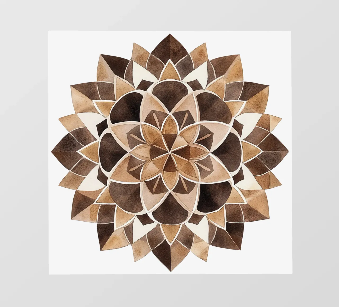 Mandala di moka ad acquerello telo in pvc da Spiritual Touch