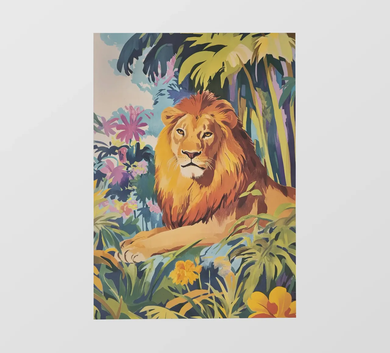 Leone Mid-Century Jungle pellicola backlit da Nikis Art Studio