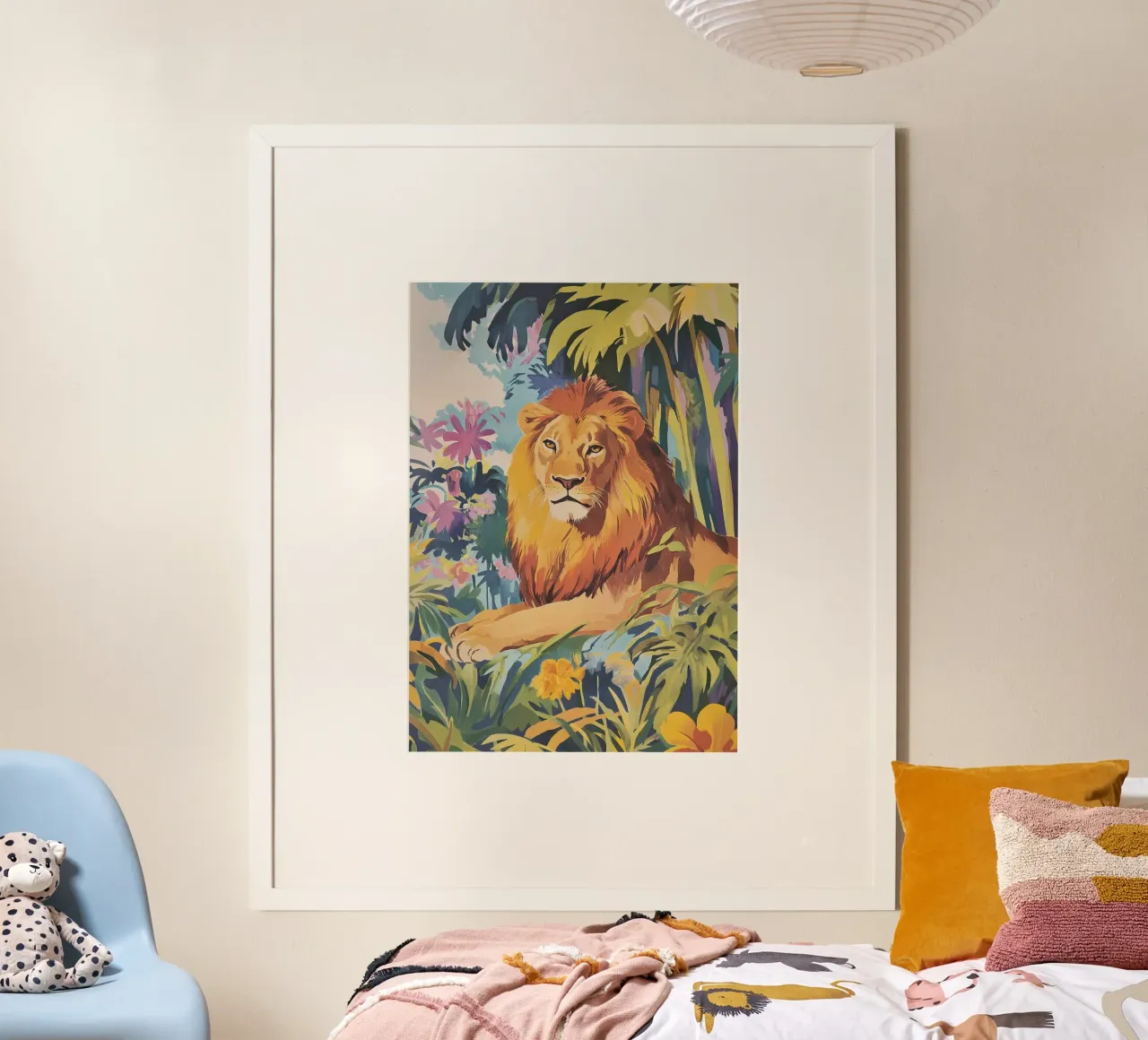 León de mediados de siglo Jungla poster de Nikis Art Studio