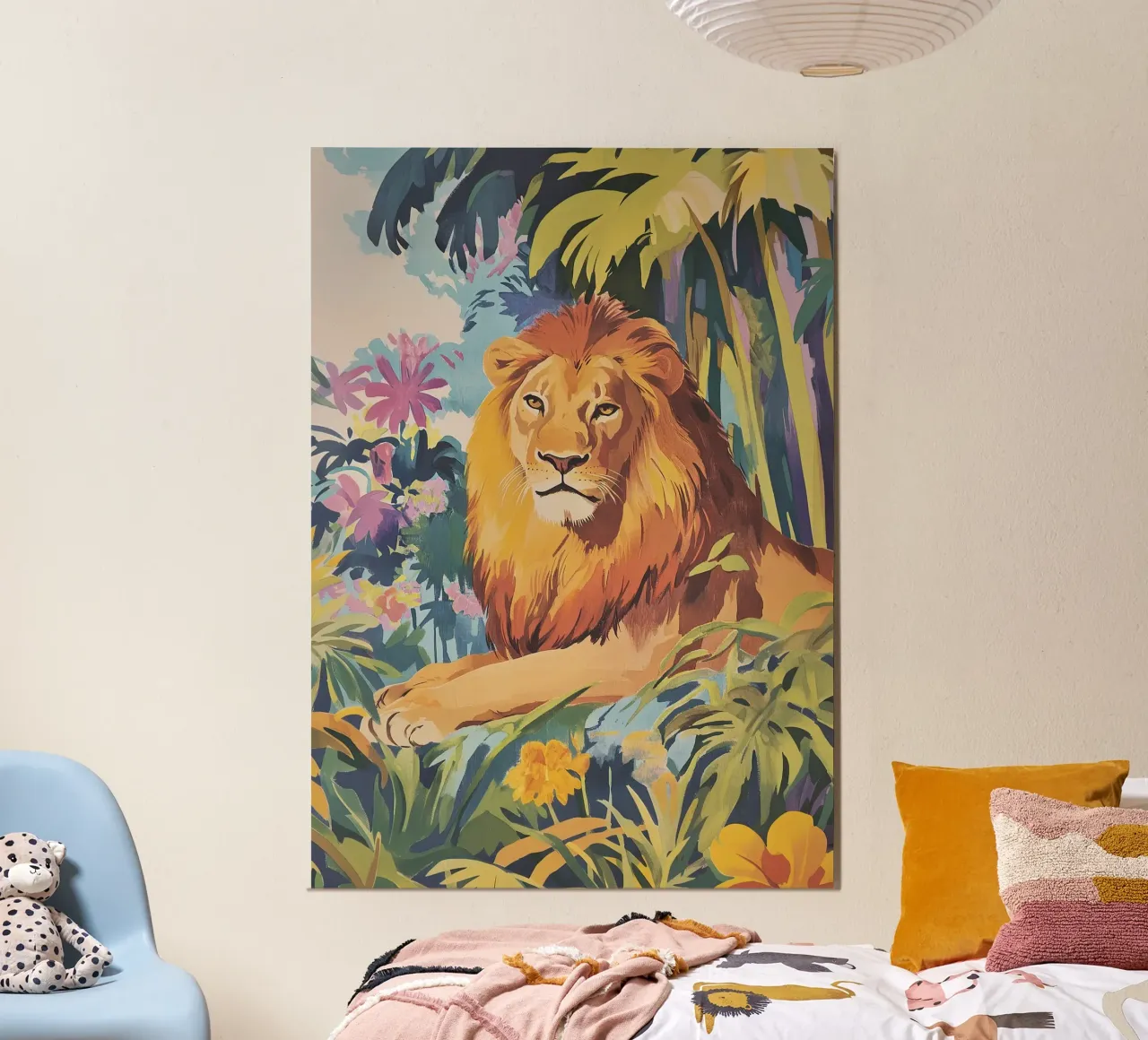 León de mediados de siglo Jungla poster de Nikis Art Studio