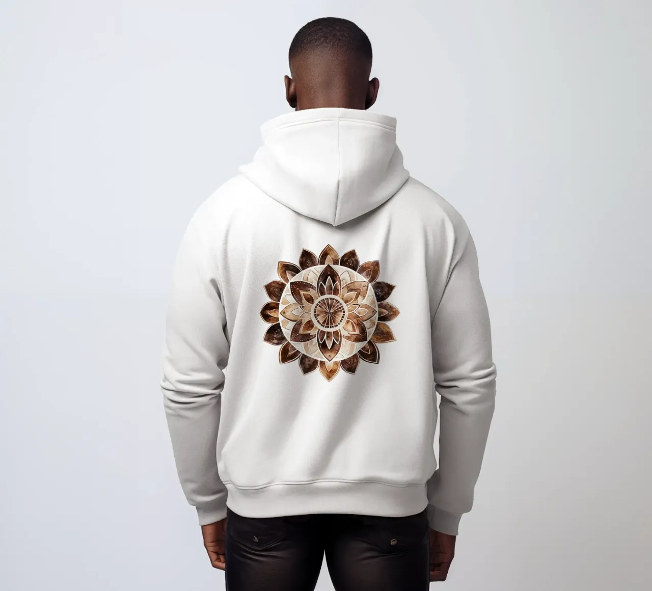 Mandala di moka ad acquerello felpa con cappuccio da Spiritual Touch