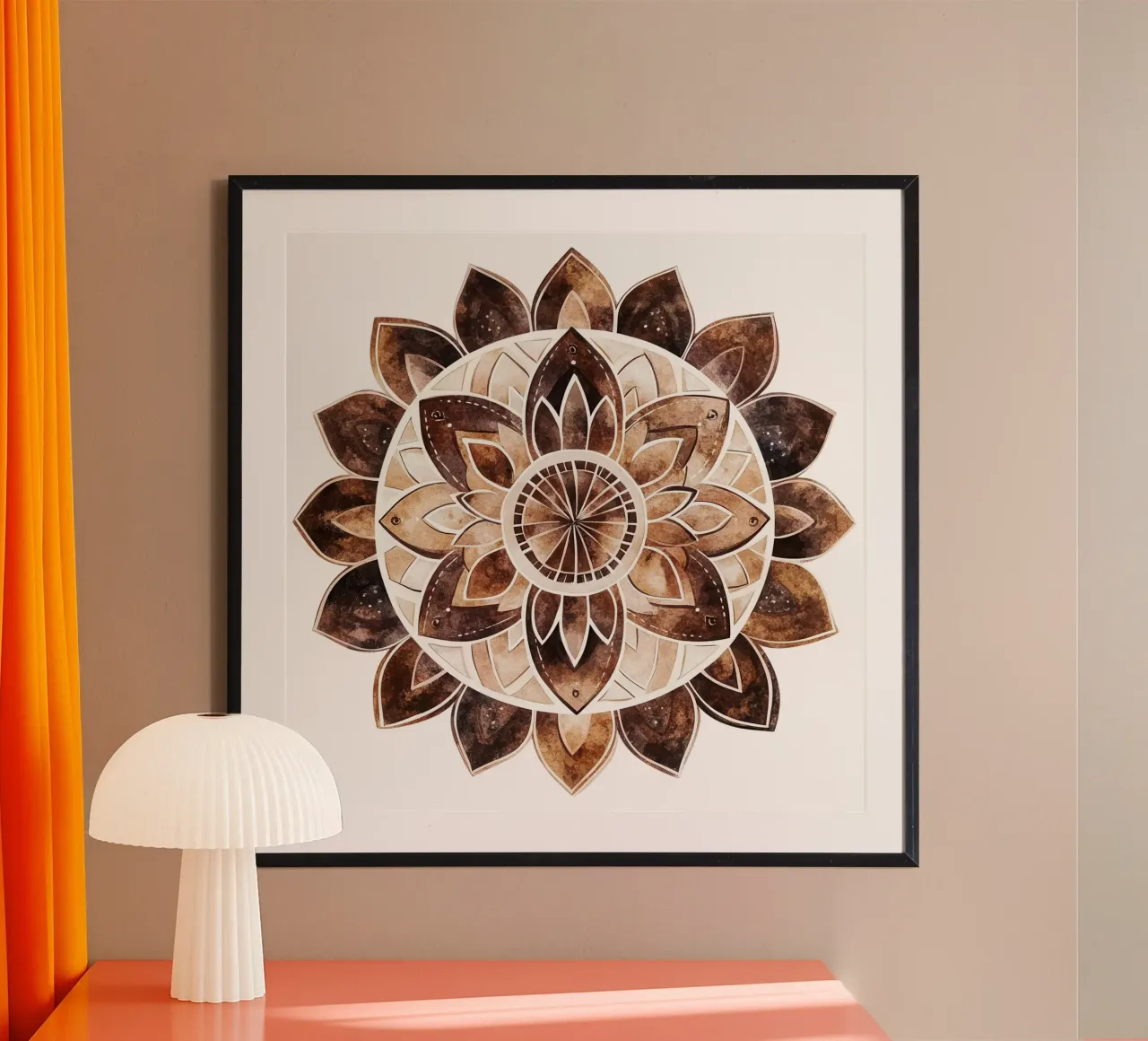 Mandala di moka ad acquerello poster da Spiritual Touch