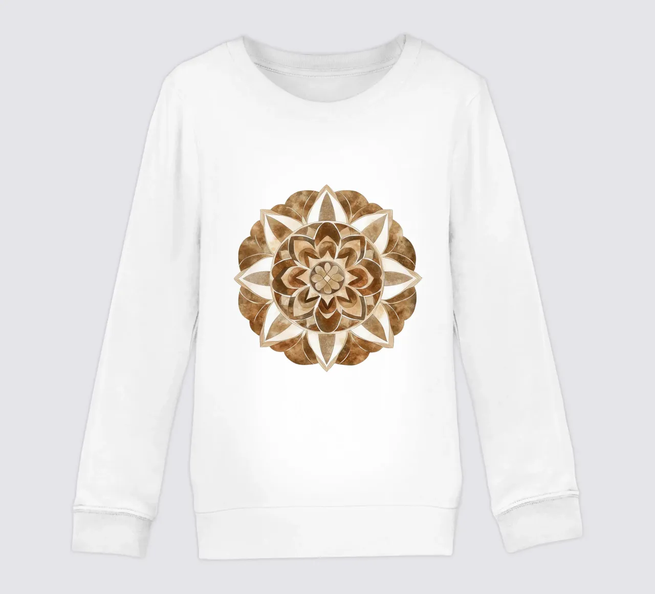 Mandala di moka ad acquerello felpa bambino da Spiritual Touch