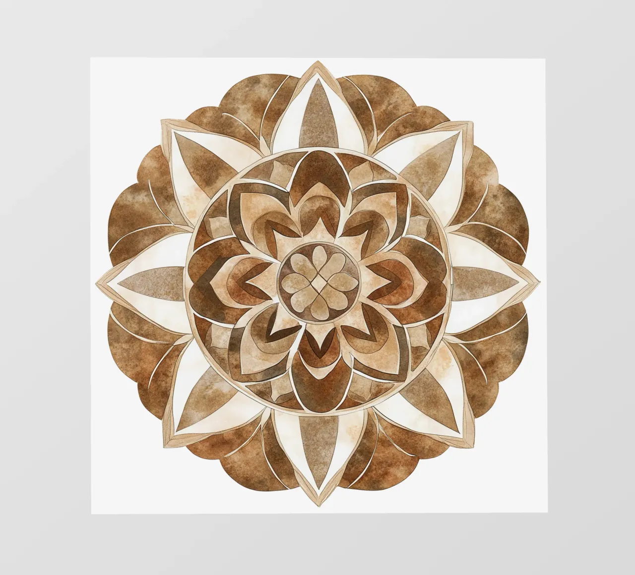 Mandala di moka ad acquerello telo in pvc da Spiritual Touch