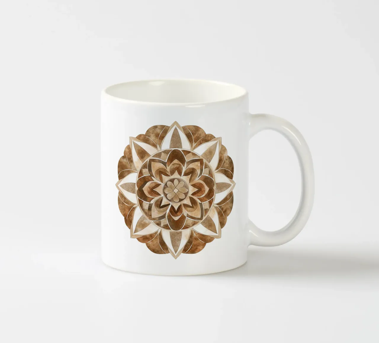 Mandala di moka ad acquerello tazza in ceramica da Spiritual Touch