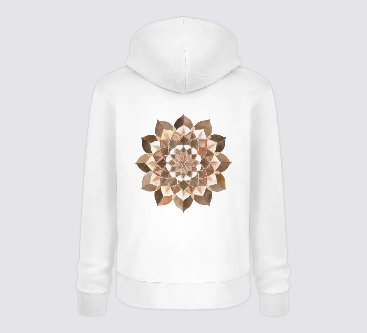Mandala di moka ad acquerello felpa con cappuccio da Spiritual Touch