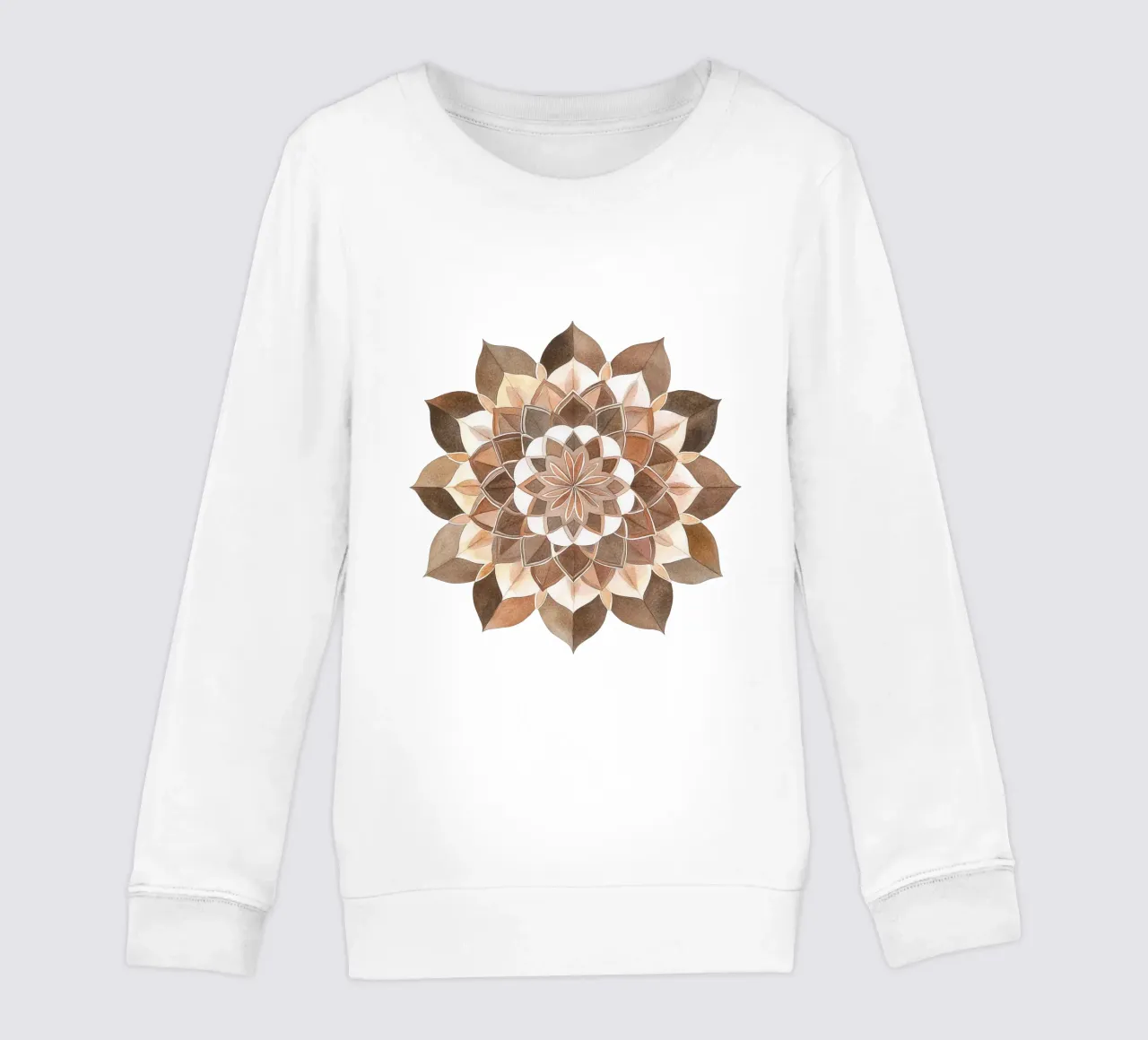 Mandala di moka ad acquerello felpa bambino da Spiritual Touch